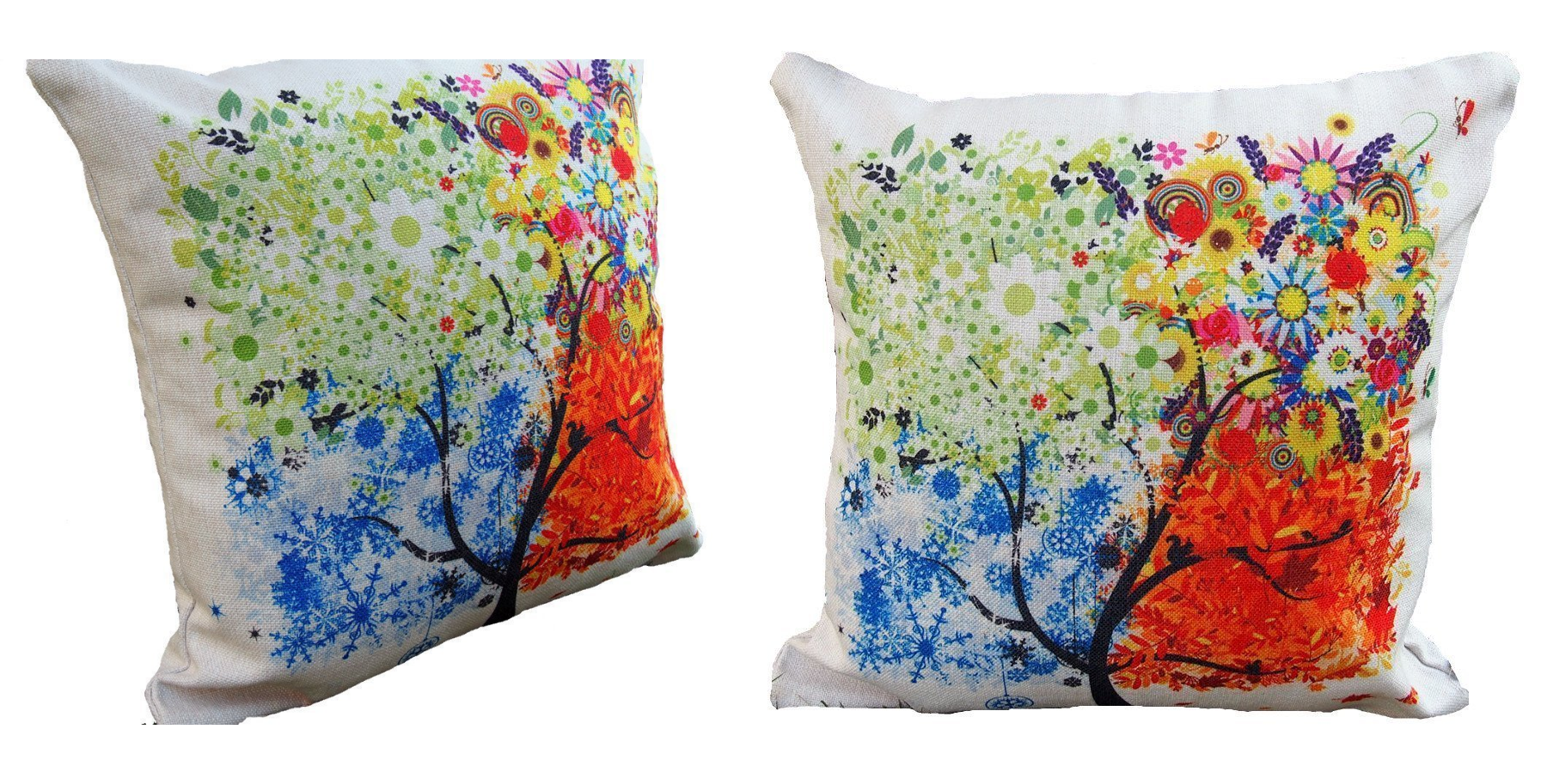 Colorful Tree Throw Pillow Cover Just $1.19 SHIPPED!