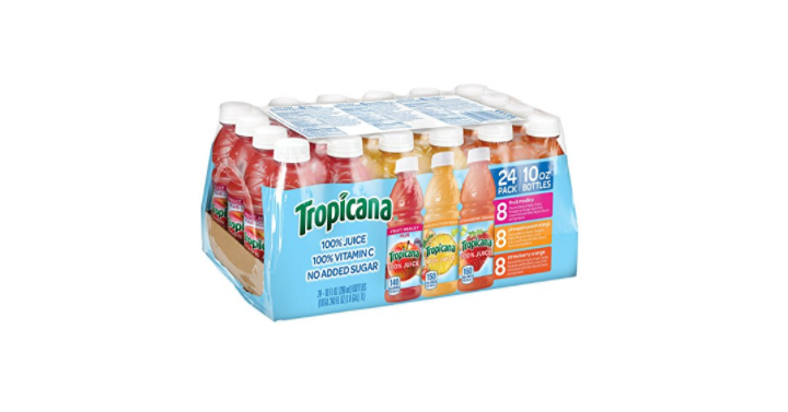 Tropicana 100% Juice 3-Flavor Fruit Blend Variety Pack, 10 Ounce Bottles (24 Count) Only $10.68 Shipped!