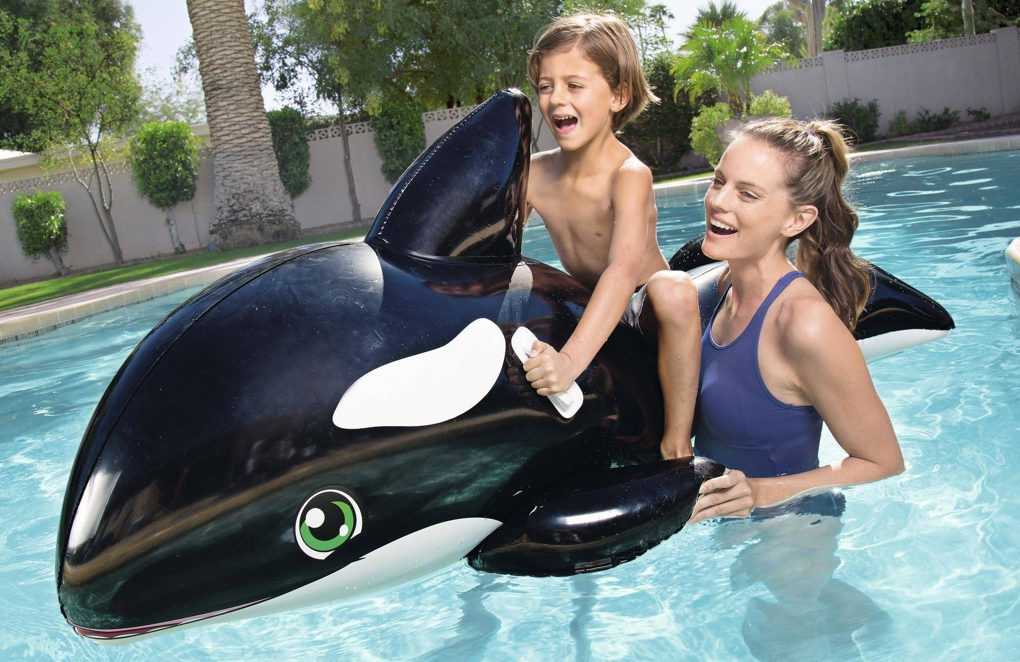 Splash & Play Jumbo Inflatable Ride-On Whale Pool Toy Only $10.10!