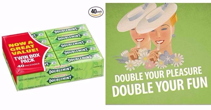 Wrigley’s Doublemint Chewing Gum, 5-Piece Pack (40 Packs) – Only $6.64!