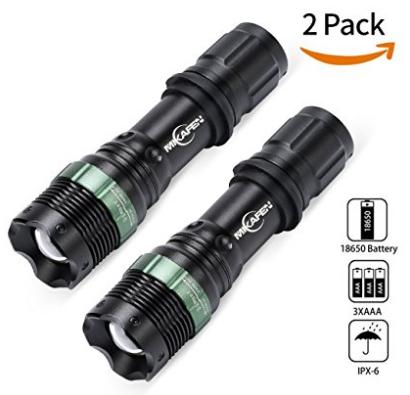 Mikafen LED Zoomable Flashlight (Pack of 2) – Only $7.99!