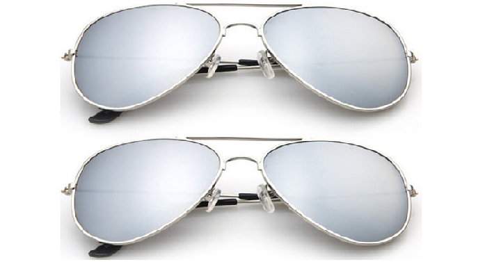 Designer-Inspired Mirrored Aviator Glasses 2 pack Only $5.99 Shipped!