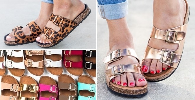 Double Buckle Sandals at Jane –  Now in 10 Colors – Just $15.99! Metallic Colors!