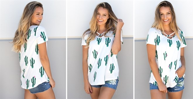 Cactus Criss Cross Tee from Jane – Just $16.99!