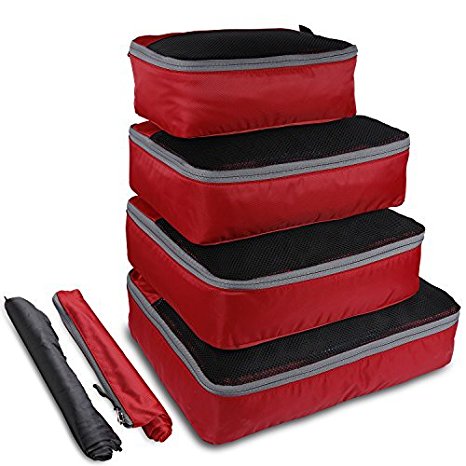 4 Set Packing Cubes Packing Organizers with Laundry Bag and Shoes Bag – Just $12.99!
