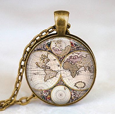 World Globe Map Necklace Just $2.99 + FREE Shipping!
