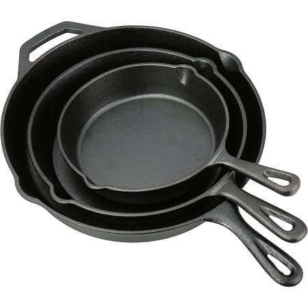 Ozark Trail 3-pc Seasoned Cast Iron Skillet Set Only