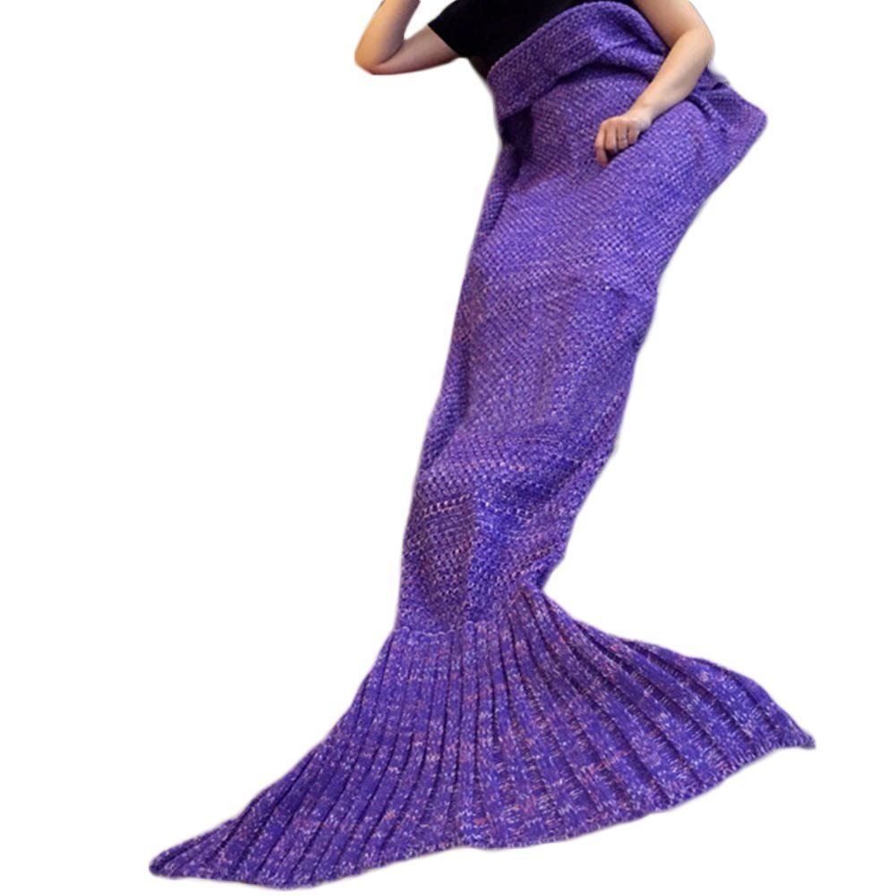 Knitted Mermaid Tail Blanket Purple – Just $6.88!