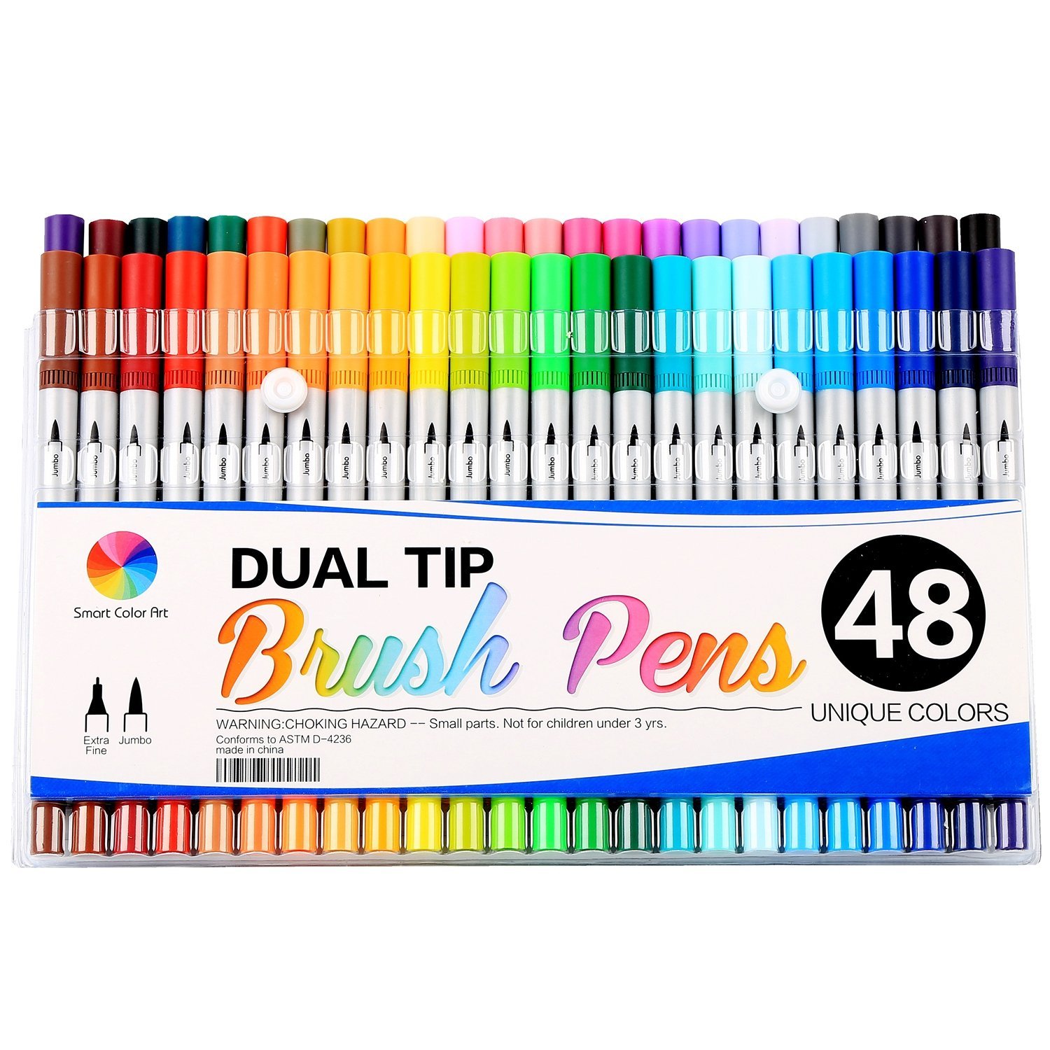 Smart Color Art Dual Tip Brush Pens – 48 Unique Colors – Just $26.65!