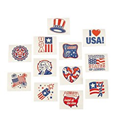 Fourth of July Patriotic Glow In The Dark Tattoos – 72 Pieces – $4.92!