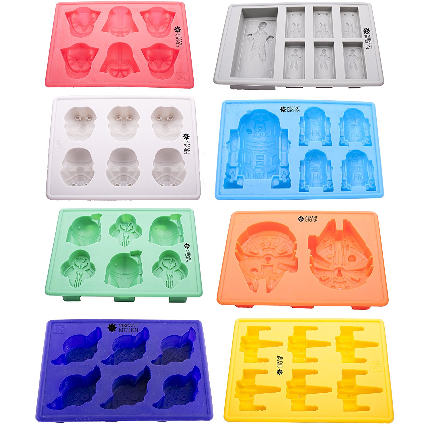 Set of 8 Star Wars Silicone Tray Ice Cube And Candy Molds – Just $16.99!
