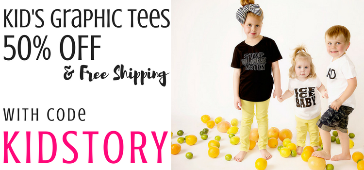 Fashion Friday! Kid’s Tees for 50% OFF (Starting under $5!)! Free shipping!