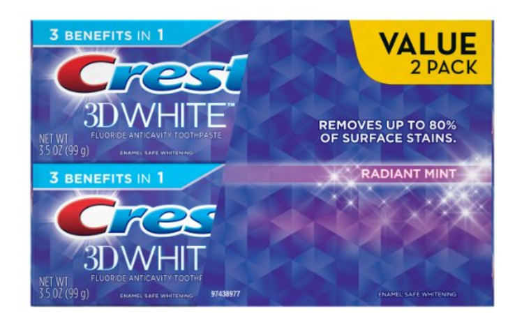 Crest 3D White Radiant Mint Whitening Toothpaste 2-Pack Just $3.37 As Add-On Item!