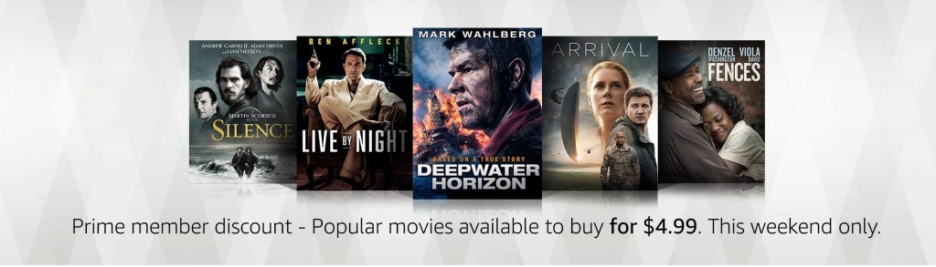 Prime Members: Own Popular Digital HD Movies For Just $4.99 On Amazon Today Only!