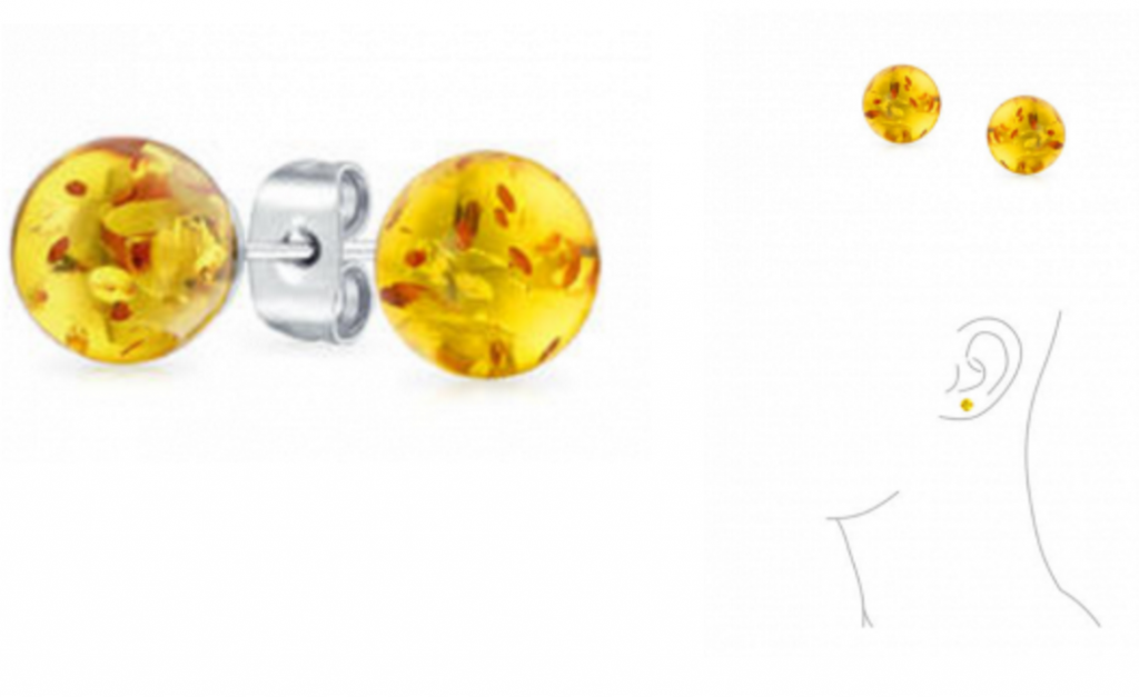 Amber Gemstone Ball Stud Earrings Just $8.99! (Reg. $21.99)