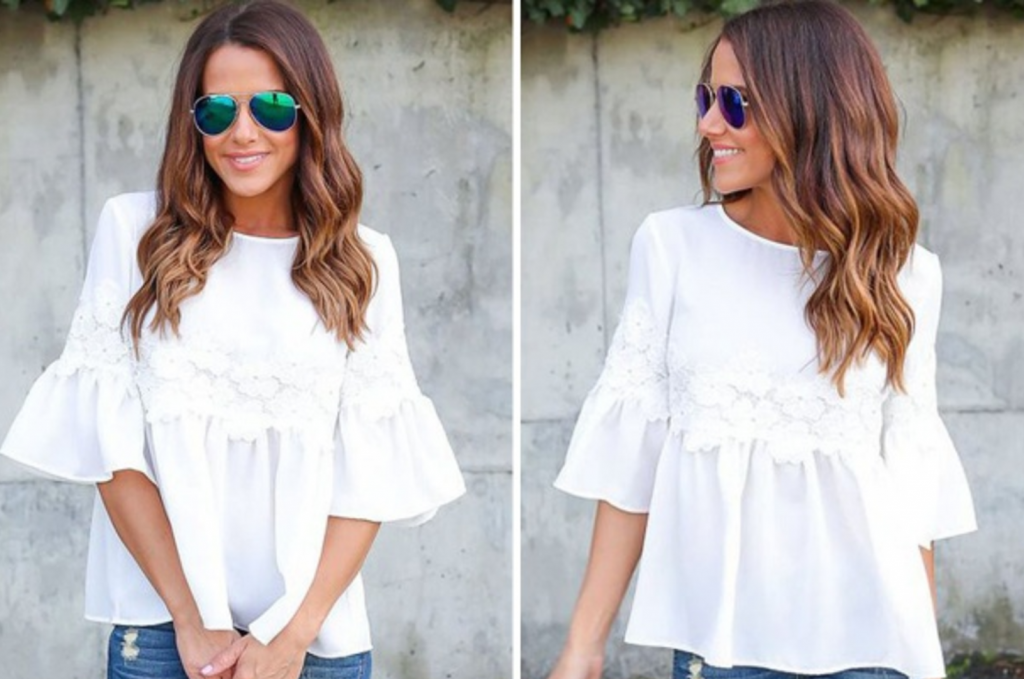 Sweetheart Floral Ruffle Top Just $18.99! (Reg. $45.00)