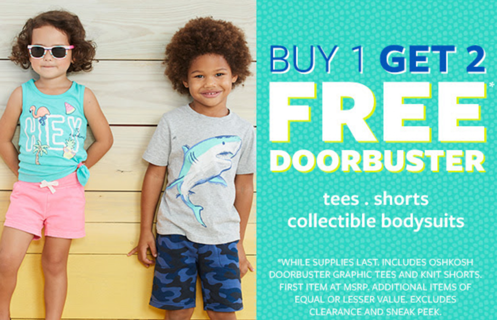LAST DAY! Buy 1 Get 2 FREE Doorbusters & FREE Shipping At Carters! PRICE DROP On PJ’s As Low As $5.44, All Tanks & Shorts $5.00 & More!
