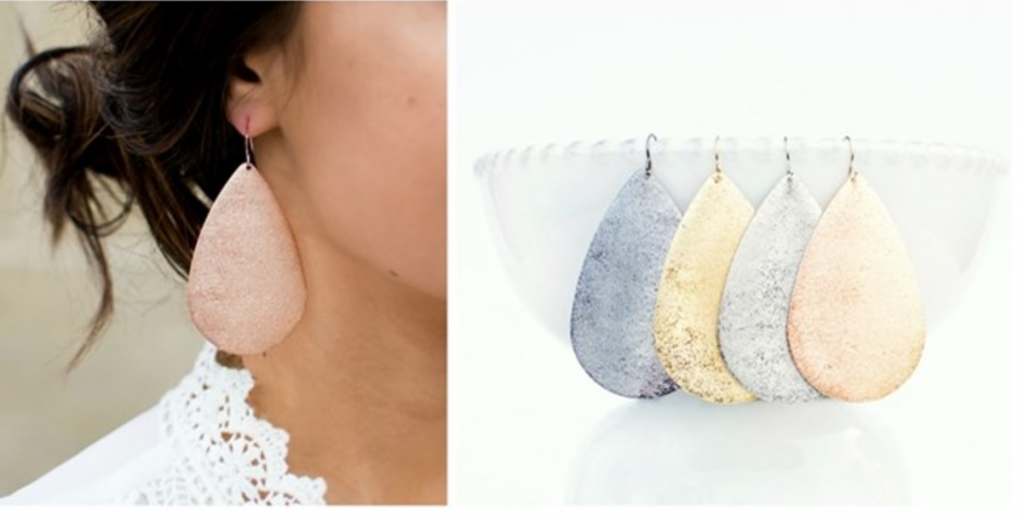 Metallic Teardrop Earrings Just $4.99! (Reg. $19.99)