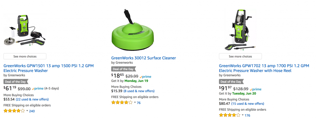 Save Big On GreenWorks Pressure Washers Today Only On Amazon!