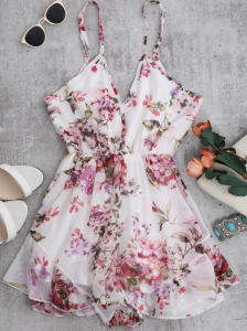Cami Floral Chiffon Romper Just $6.99 Shipped!