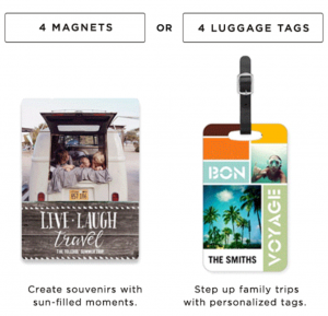 Shutterfly FREE Gift! Choose From 4 Magnets or 4 Luggage Tags! Just Pay Shipping!