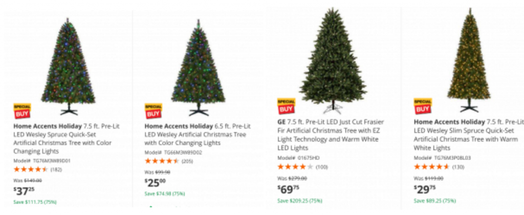 HOT! Christmas In June At Home Depot! Artificial Christmas Trees Are As Low As $25.00!