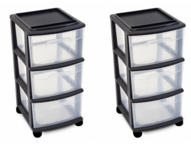 Homz 3-Drawer Medium Cart 2-Pack Just $17.96! That’s $8.98 Each!