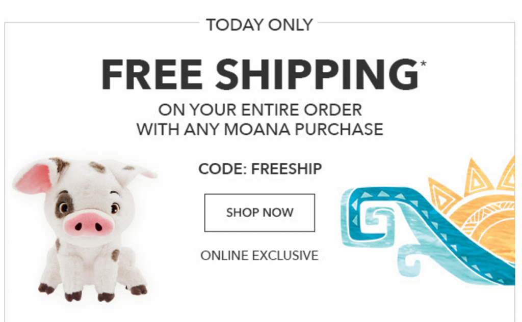 Disney Store: FREE Shipping With Any Moana Purchase Today Only!
