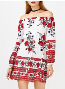 Floral Print Off The Shoulder Dress Just $9.99 Shipped!