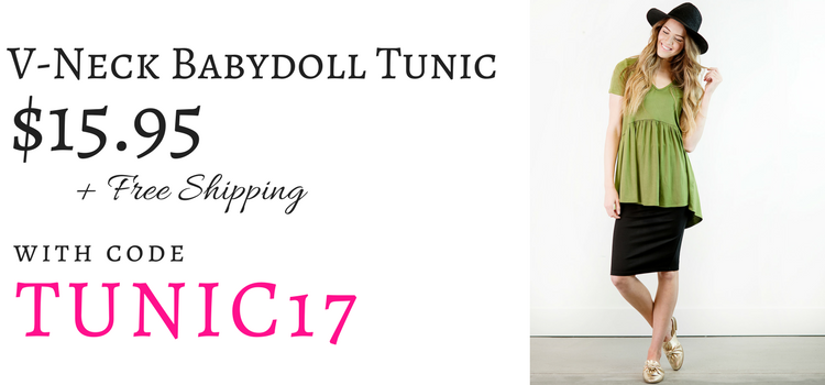 Fashion Friday! V-Neck Babydoll Tunic for $15.95! Free shipping!