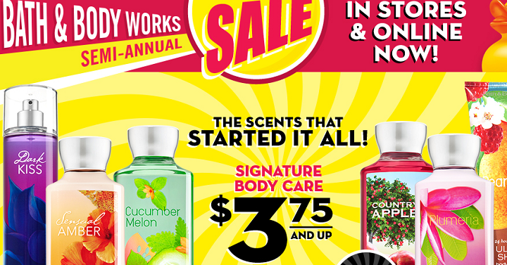 HOT! Bath & Body Works Semi-Annual Sale Starts Now! Take 75% off + $10 off $40! Stock up Time!