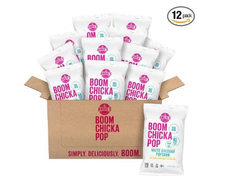 Angie’s BOOMCHICKAPOP White Cheddar Popcorn, 4.5 Ounce Bag (Pack of 12) – Only $21.96!