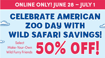 Build-a-Bear: Save 50% Off Wild Furry Friends Online!