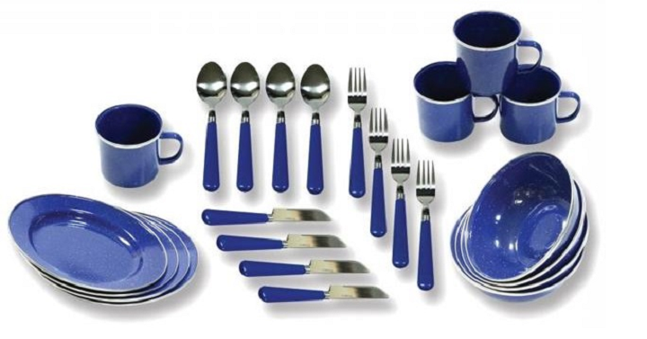 Stansport Enamel Camping 24-Piece Tableware Set Only $13.72 + FREE In-Store Pick Up!