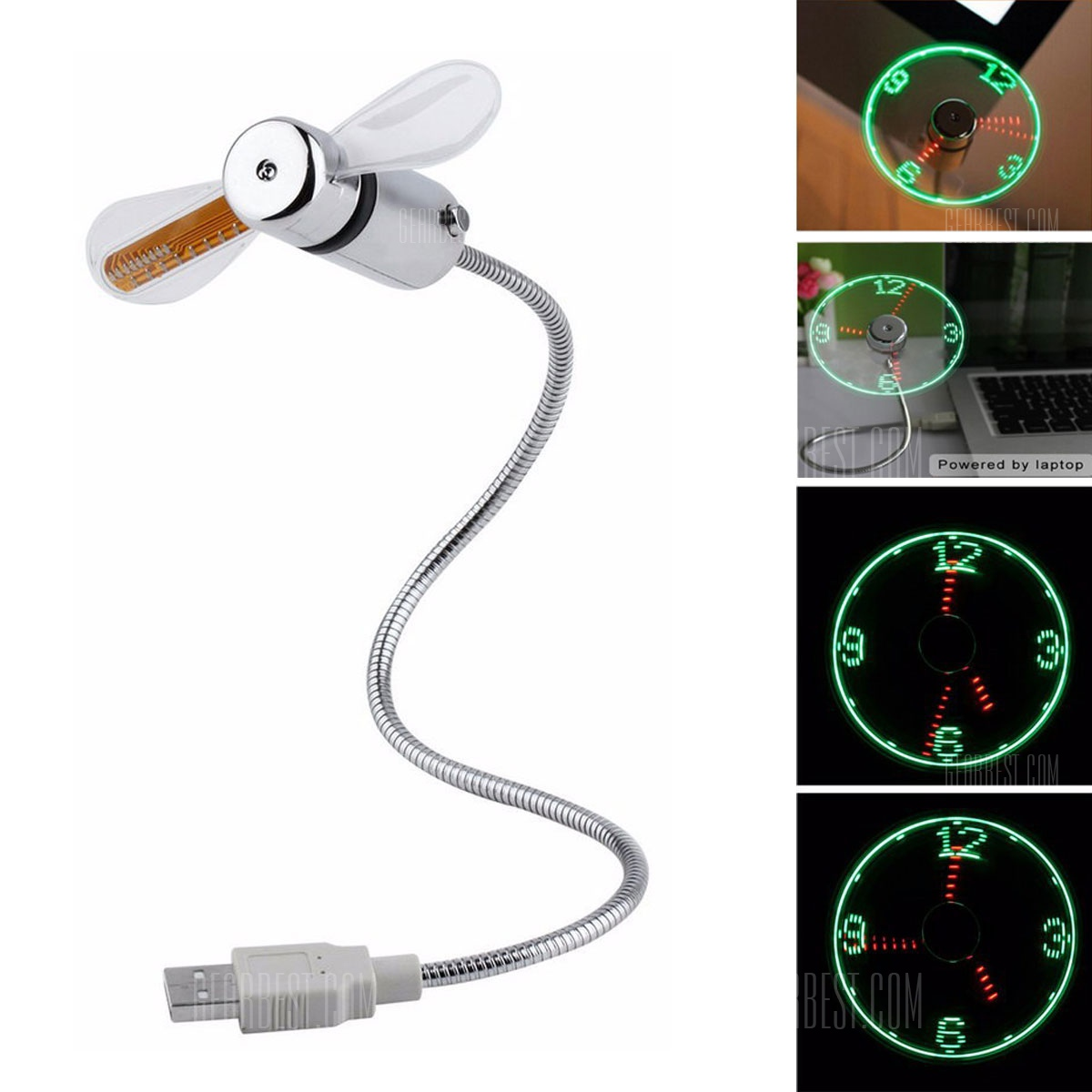 USB Clock Fan with Flexible Tube ONLY $3.99 Shipped!