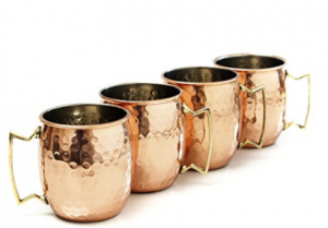 Moscow Mule Hammered Copper 18 Ounce Drinking Mug, Set of 4 $21.30!