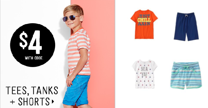 HOT! Crazy 8: Take up to 75% off + Extra 20% off + FREE Shipping! Tees & Shorts $4, Jeans $7.40, Shoes $6.72 Shipped!