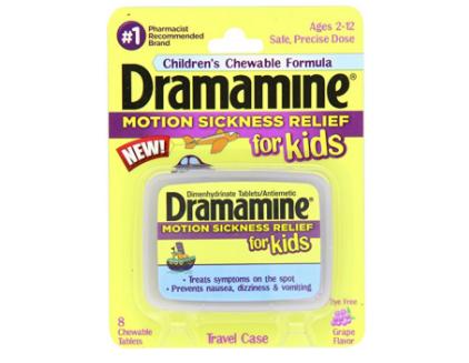 Dramamine Motion Sickness Relief for Kids, Grape Flavor, 8 Count – Only $3.97!