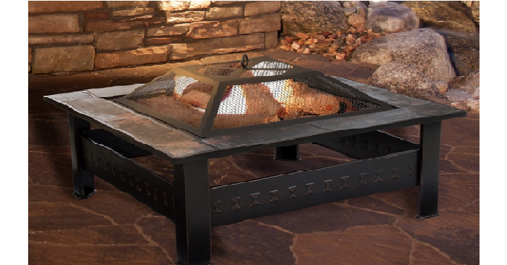 Pure Garden 32″ Square Tile Fire Pit with Cover Only $99.99 Shipped! (Compare to $149)
