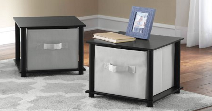 Mainstays No Tools Single Cube Storage Shelf Side Tables Set of 2 Only $15.00!