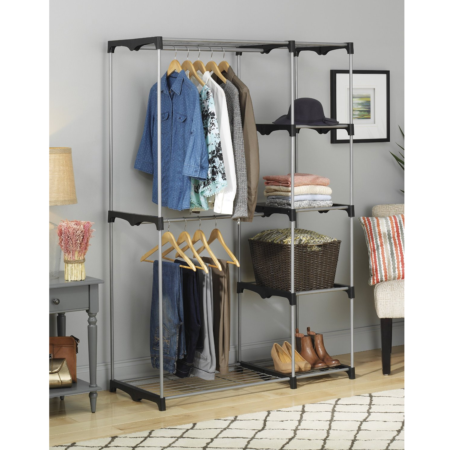 Double Rod Freestanding Closet Only $32.15 Shipped!