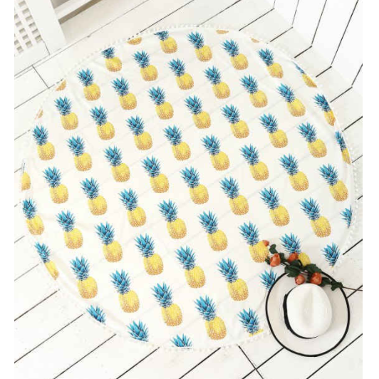 Pineapple Print Tassels Beach Throw ONLY $7.30 + FREE Shipping!