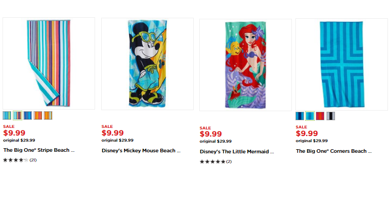 Kohl’s: The Big One Beach Towels ONLY $6.99 Shipped! Includes Disney Designs!