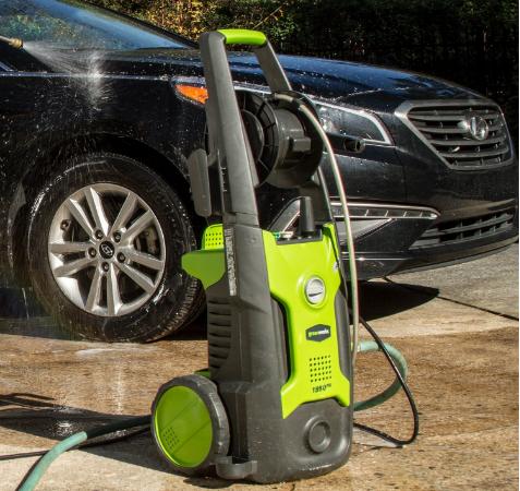 GreenWorks 13 amp 1950 PSI Electric Pressure Washer with Hose Reel – Only $97.67!