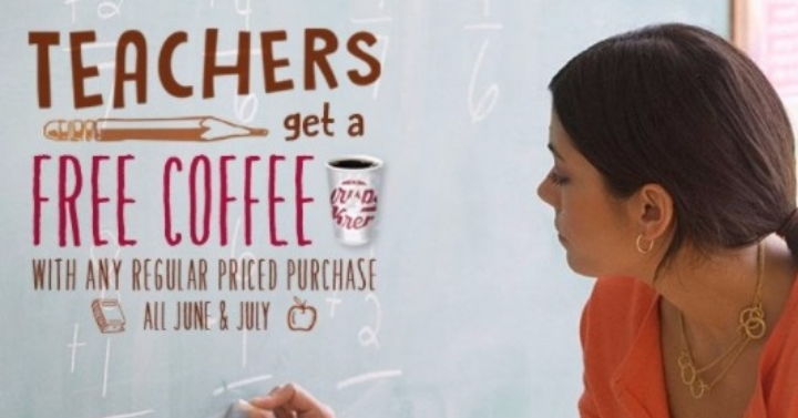 FREE Coffee for Teachers at Krispy Kreme! (June & July)