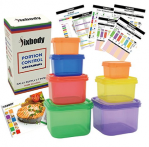21 Day Portion Control Containers Color-Coded Labeled (7 piece) – $6.99