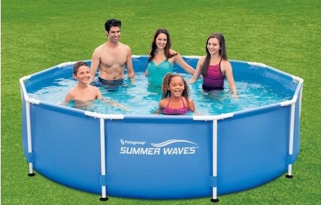 Summer Waves 10′ x 30″ Round Metal Frame Above Ground Swimming Pool—$59.00!
