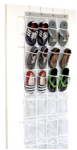 SimpleHouseware Crystal Clear Over the Door Hanging Shoe Organizer $8.87!