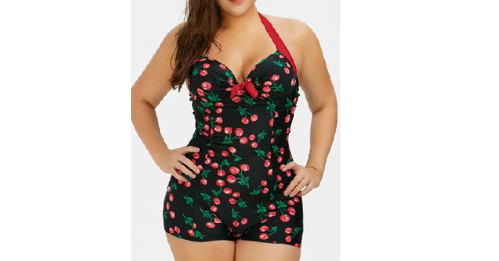 Plus Size Halter One Piece Swimsuit Only $10.66 Shipped!