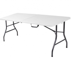 Cosco Deluxe 6 foot x 30 inch Fold-in-Half Blow Molded Folding Table $38.88!